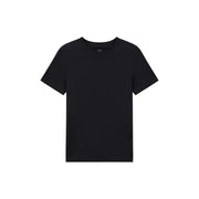 Armani Exchange men t-shirt black short-sleeved with subtle a x logo at the neckline in cotton fabric