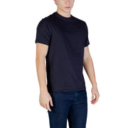 Black Armani Exchange men t-shirt with subtle embroidered Calvin Klein logo on chest in soft cotton material