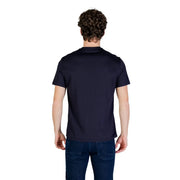 Armani Exchange men navy blue short-sleeved crew neck t-shirt made of soft cotton for casual wear
