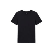 Armani Exchange men t-shirt black short-sleeved with subtle a x logo at the neckline in cotton fabric