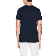 Armani Exchange men navy blue short-sleeved crew neck t-shirt made of cotton for casual wear