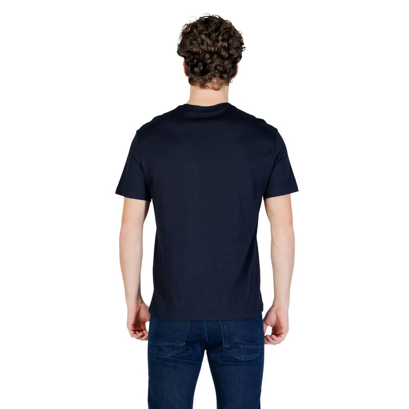 Armani Exchange men navy blue short-sleeved crew neck t-shirt made from soft cotton for casual wear