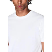 Armani Exchange men t-shirt white cotton crewneck with subtle embroidered a|x logo on the chest