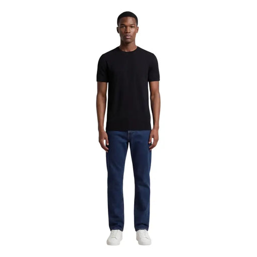 Armani Exchange Männer t-shirt schwarzes, kurzärmeliges, lässiges Baumwoll-T-Shirt mit Rundhalsausschnitt top