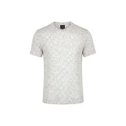 Armani Exchange Männer t-shirt in Hellgrau mit einem sich wiederholenden dünnen schwarzen Umrisslogo-Muster