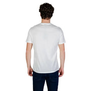 Armani Exchange Männer t-shirt aus weißer Baumwolle mit klassischem Rundhalsausschnitt und kurzen Ärmeln