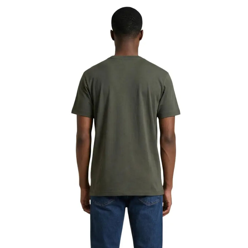 Armani Exchange Herren-T-Shirt aus grüner Baumwolle mit klassischem Rundhalsausschnitt und kurzen Ärmeln in Olivgrün