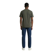 Armani Exchange men t shirt green cotton round neck with short sleeves and simple crew neck design