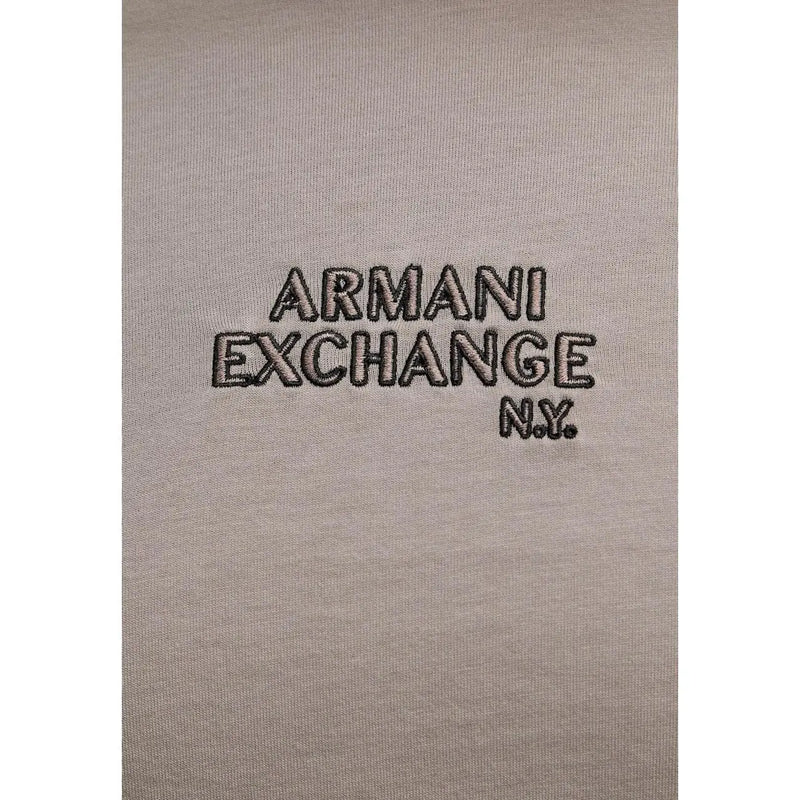 Beige Armani Exchange men sweatshirt with black embroidered logo made from comfortable material for casual wear