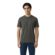 Armani Exchange Herren-T-Shirt aus dunkelolivgrüner Baumwolle mit Rundhalsausschnitt und dezentem, geprägtem Logo auf der Brust