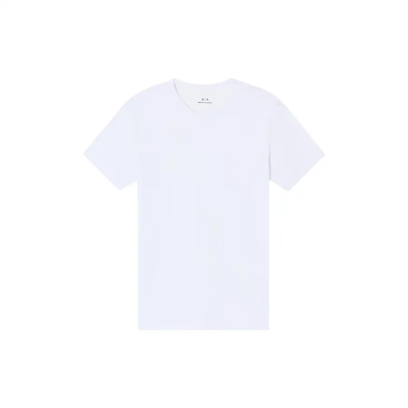 Armani Exchange men white cotton t-shirt with a crew neck and short sleeves featuring an a slash x logo embroidery