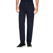 Armani Exchange men trousers dark navy chino pants with sleek straight-leg cut and subtle stitching details