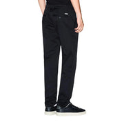 Armani Exchange men trousers black chino with sleek straight-leg cut and subtle stitching details