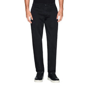Armani Exchange men trousers black slim-fit chino with classic straight-leg cut and subtle creasing