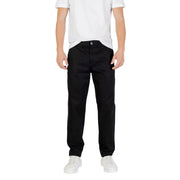 Black chino trousers by Armani Exchange featuring a clean straight-leg cut and subtle stitching details