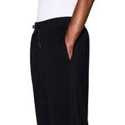 Armani Exchange men trousers black athletic pants with drawstring waistband and side seam detailing