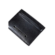 Schwarz Armani Exchange Herren-Geldbörse mit Kartenhalter, strukturierter Oberfläche und Metallic-Elementen Armani Exchange Logo-Plakette