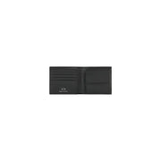 Armani Exchange men wallet black leather bi-fold with minimalist design and white embroidered Armani Exchange logo