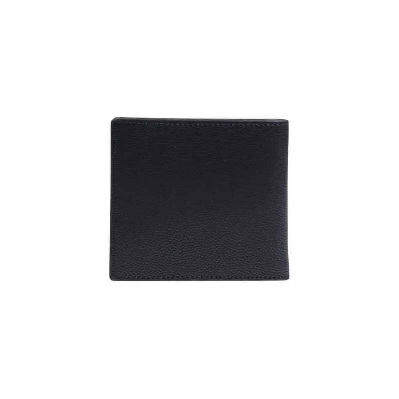 Armani Exchange men wallet in black textured leather with precise stitching along the edges