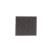 Dark gray textured Armani Exchange men wallet with embossed repeating axa logo pattern for stylish everyday use