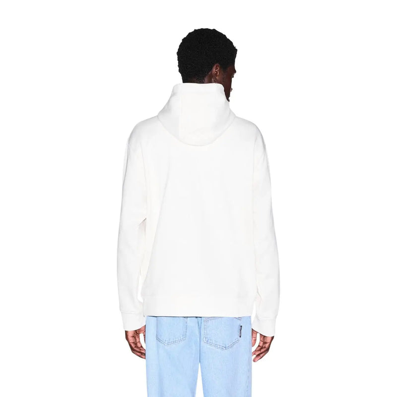 Armani exchange Weißer Herren-Hoodie aus Baumwolle mit langen Ärmeln und lockerer Passform für die Freizeit
