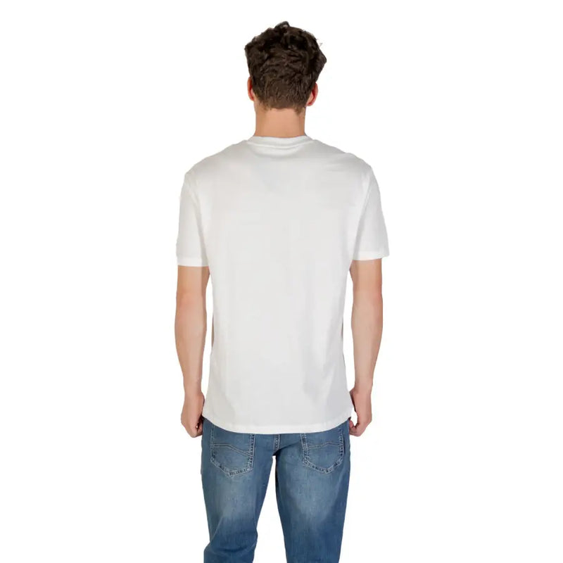 Armani exchange Weißes Herren-T-Shirt aus Baumwolle mit kurzen Ärmeln und Rundhalsausschnitt in klassischem Weiß