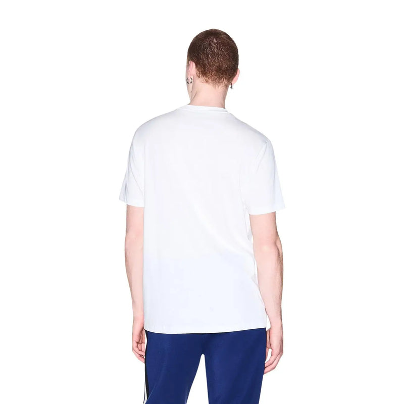 Armani Exchange men white cotton t shirt with a simple crew neck and short sleeves
