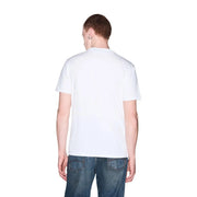 Armani Exchange men white cotton t shirt with simple crew neck and short sleeves front view