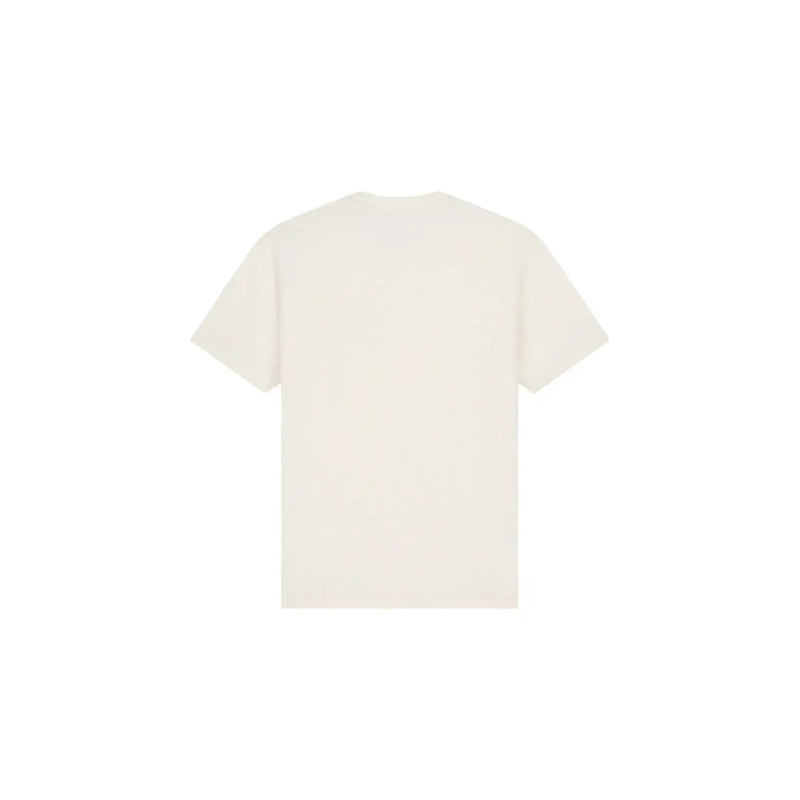 Armani Exchange men white cotton t shirt with cream-colored short sleeves and a simple crew neck design