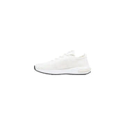 Armani Exchange men white sporty polyester sneaker with sleek knit design and subtle side branding