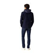 Armani exchange Blazer en laine bleue pour homme, doté d'une veste à capuche bleu marine, d'un tissu légèrement texturé et d'un style moderne.