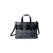 Armani Exchange patterned tote bag in black and gray, stylish designer accessory