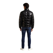 Armani Exchange Doudoune noire pour homme, matelassée et brillante, vue de face