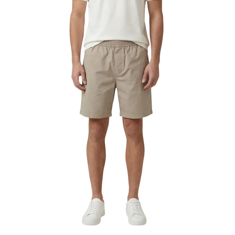 Armani Exchange Herrenshorts aus beiger Baumwolle mit elastischem Bund, Vorderansicht