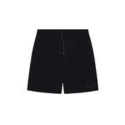 Armani Exchange shorts for men in black with drawstring waistband and subtle logo on lower right leg, front view