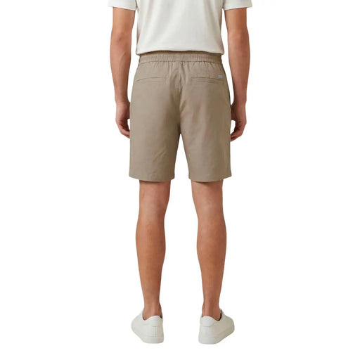 Armani Exchange shorts for men in khaki with elastic waistband and minimalist design, front view