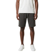 Armani Exchange shorts for men in dark gray cotton with drawstring waistband, front view