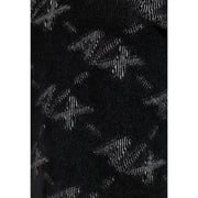 Armani Exchange Herrenpullover aus schwarzem Strick mit weißem abstraktem Linienmuster – Detailansicht