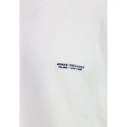Armani Exchange Herren-Kapuzenpullover in Weiß mit schwarzer Stickerei Armani Exchange Milano New York Logo, Vorderansicht