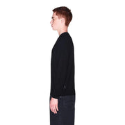 Armani Exchange viscose sweater for men in black with long sleeves and crewneck, front view