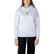 Armani Exchange white hoodie with black chest logo for women
