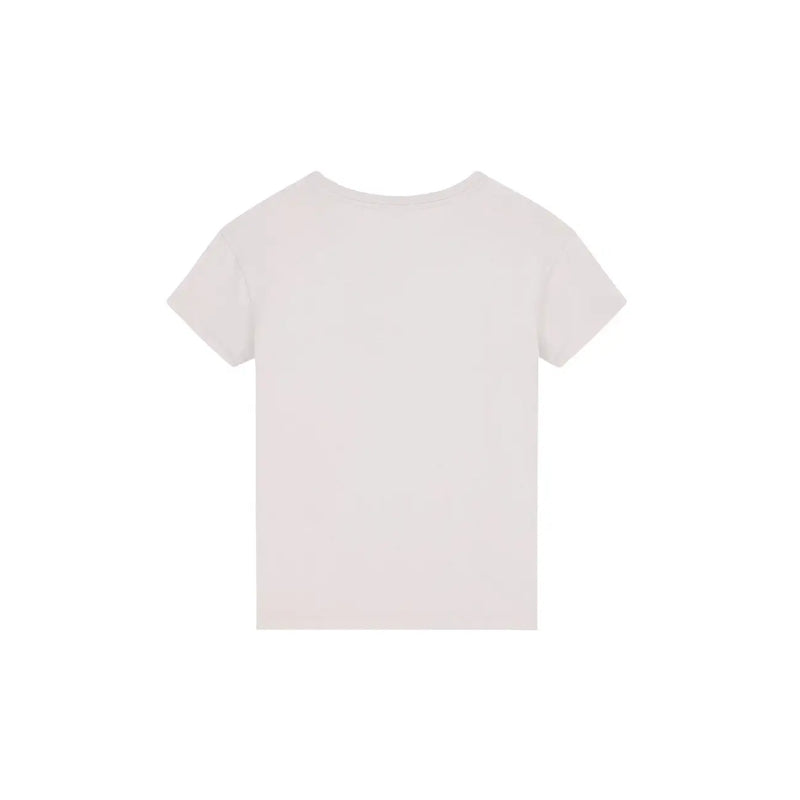 Armani Exchange women beige cotton short-sleeved t shirt with round neckline and minimalist design