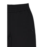 Armani Exchange women black cotton athletic pants with subtle sparkling logo embroidered on the thigh