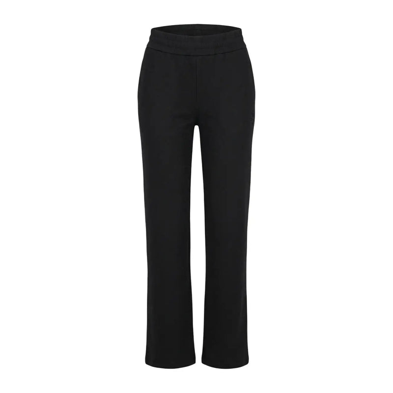 Armani Exchange women black high-waisted cotton trousers with a sleek straight-leg cut
