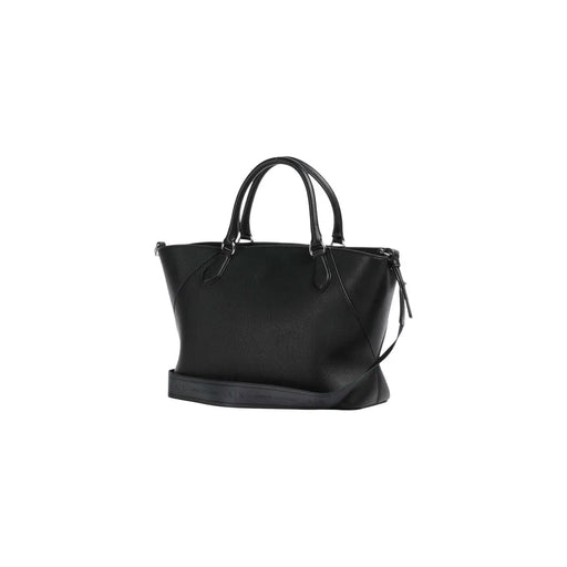 Armani Exchange Schwarze Damen-Schultertasche aus Polyurethan mit strukturierter Form und top Tragetasche mit Henkeln