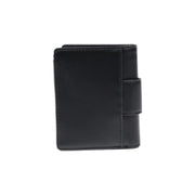 Armani Exchange women black leather wallet with minimalist design and visible stitching along the edges 11x9x3 cm