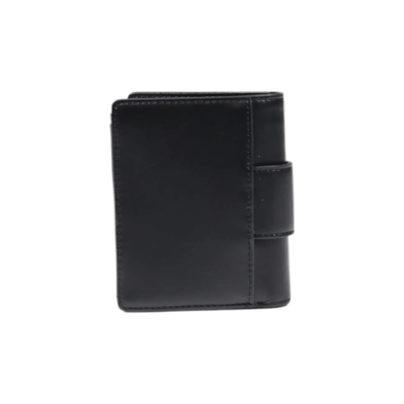 Armani Exchange women black leather wallet with minimalist design and visible stitching along the edges 11x9x3 cm