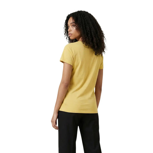 Armani Exchange Damen-T-Shirt aus Baumwolle in einem sanften Gelbton mit kurzen Ärmeln und schlichtem Rundhalsausschnitt