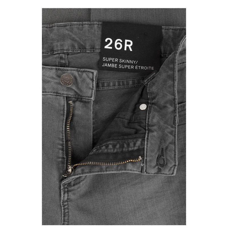 Dark gray cotton denim jeans by armani exchange women with worn effect super skinny cut and size 26r label visible