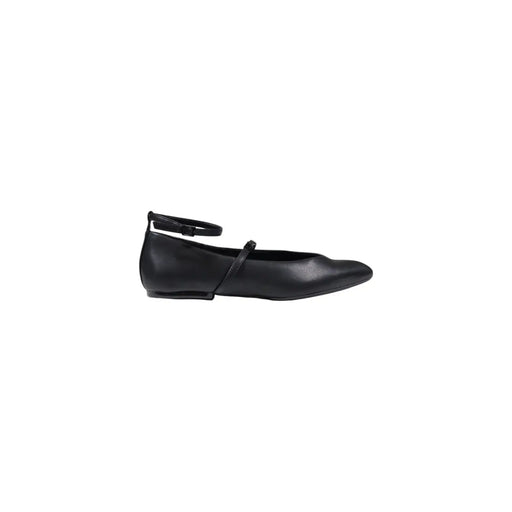 Armani Exchange Schwarzer Mary-Jane-Schuh aus Leder für Damen zum Hineinschlüpfen mit elegantem Knöchelriemen und minimalistischem Design
